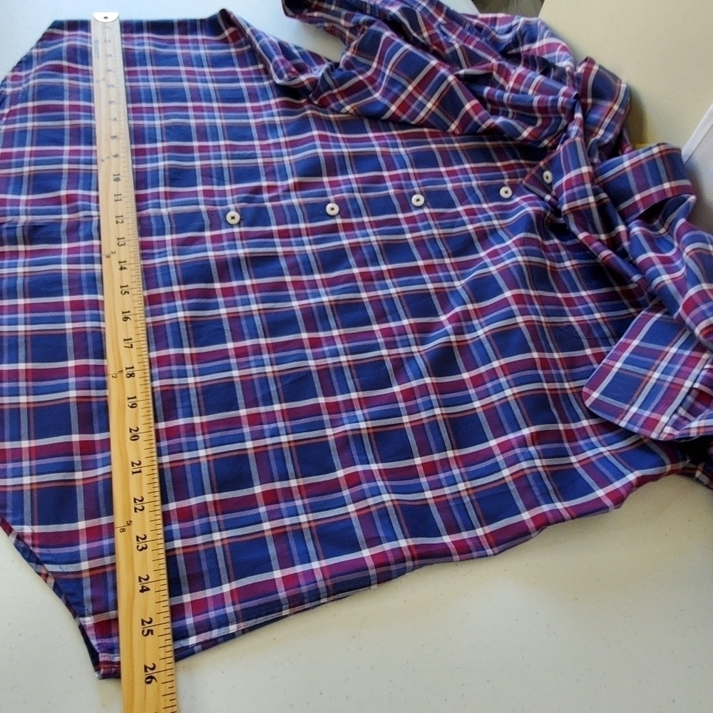 Peter Millar Cotton Button Down Shirt Size XL Plaid Long‎ Sleeve Casual - Picture 9 of 14